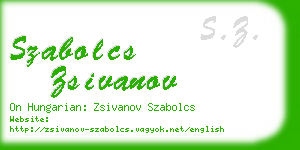 szabolcs zsivanov business card